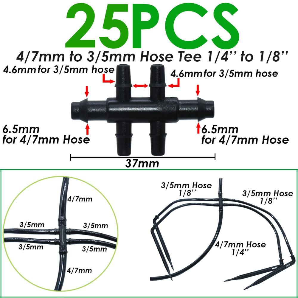 25PCS Bend Arrow Dripper Micro Drip Irrigation Drops Emitters Watering Saving 3/5mm Hose Garden Sprinklers DroppersTool