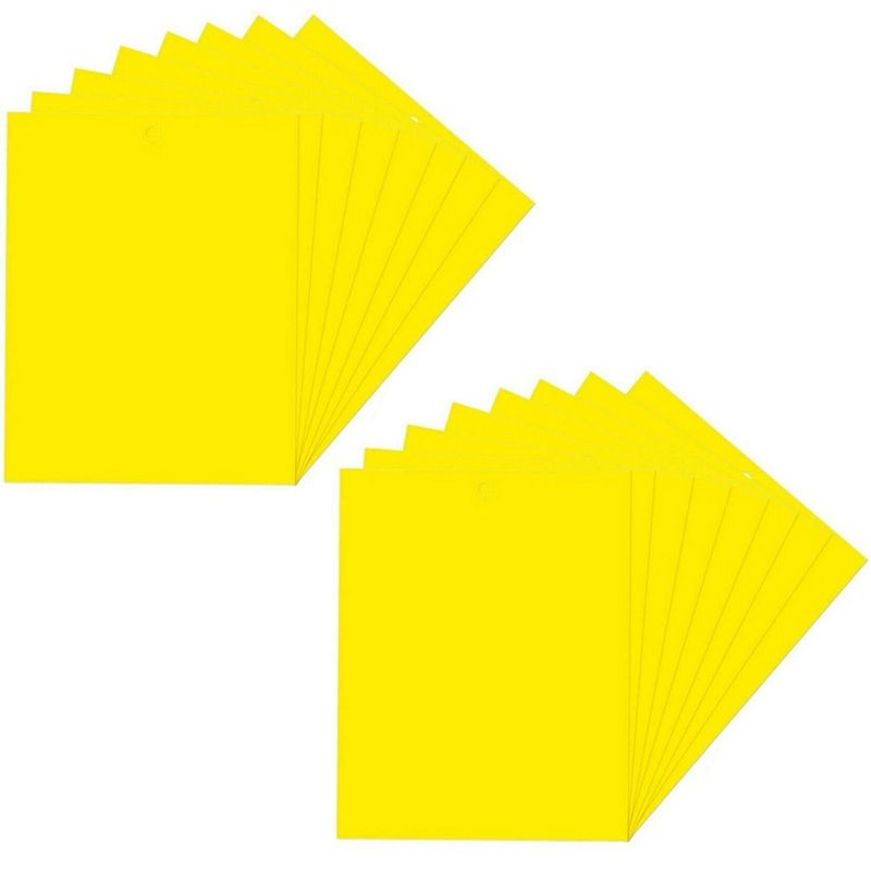 200Pcs Sticky Fly Trap Paper Yellow Traps Fruit Flies Insect Glue Catcher Dual-Sided 20X15cm