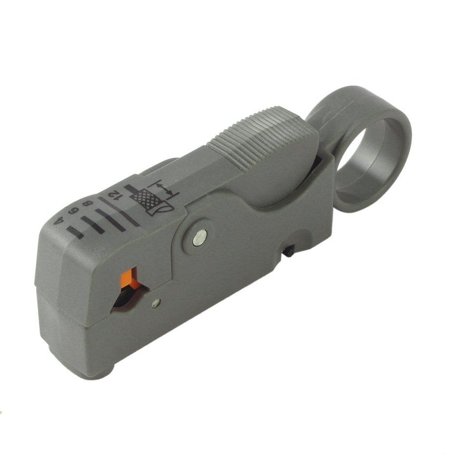 A Household Tool Multifunction Rotary Coax Coaxial Cable Cutter Tool RG58 RG59 RG6 High Impact Material Wire Stripper