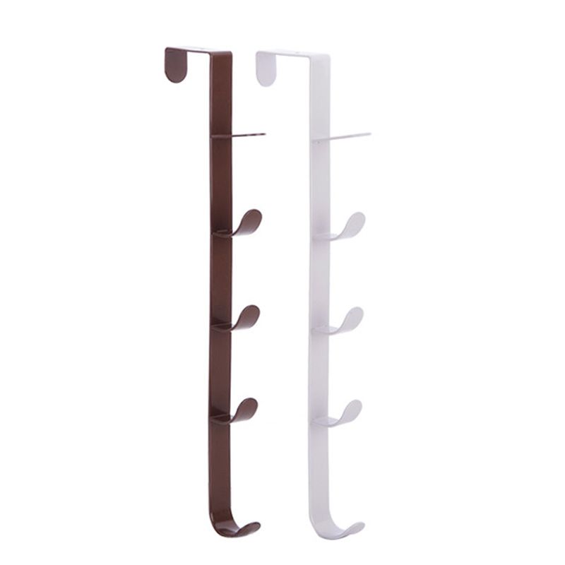 2PCS Plastic Household Storage Organization Hook Slide Bedroom Door Hanger Clothes Hanger Bag Hook Towel