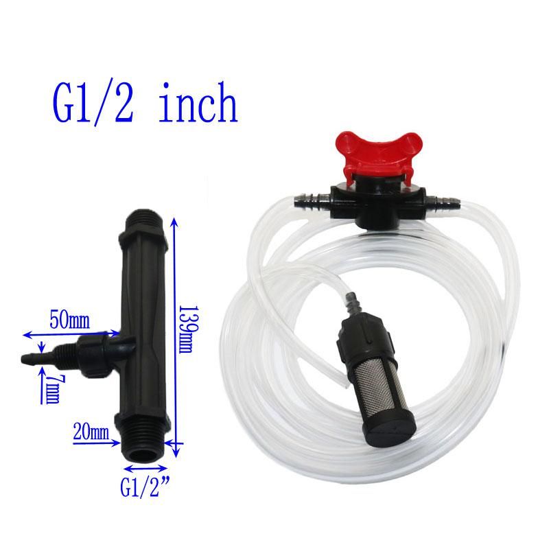Automatic Fertilizer Kit 1/2' Or 3/4' Venturi Tube Irrigation Water Hose With Flow Control Switch & Metal mesh filter 4 Pcs