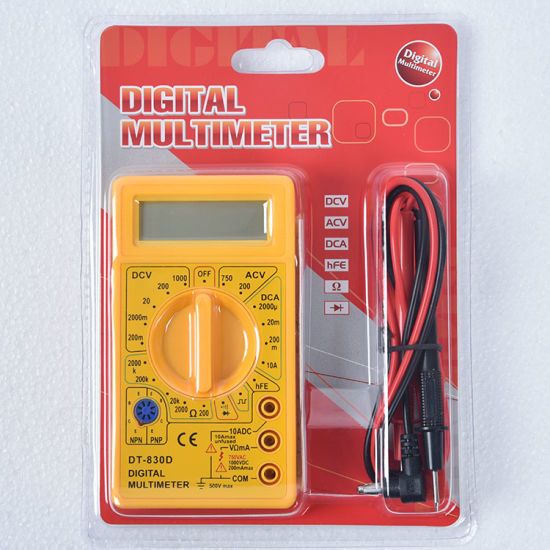 Digital Multimeter, Handheld Digital Multimeter LCD Backlight Portable AC/DC Ammeter Voltmeter Ohm Voltage Tester Meter Multimeter with Wire