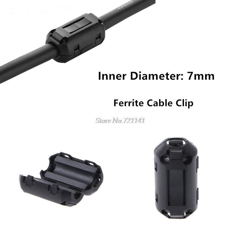 7mm Ferrite Core Cord Ring Choke Bead RFI EMI Noise Suppressor Filter for Power Cord USB Cable Antenna Audio Cable Dropship