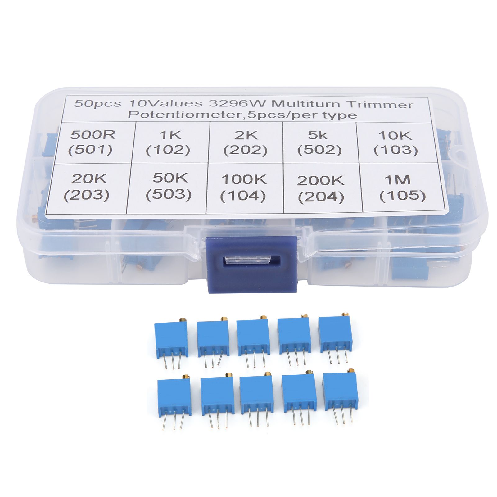50x Variable Resistor Regulating Resistance Multiturn Trimmer Potentiometer Hot