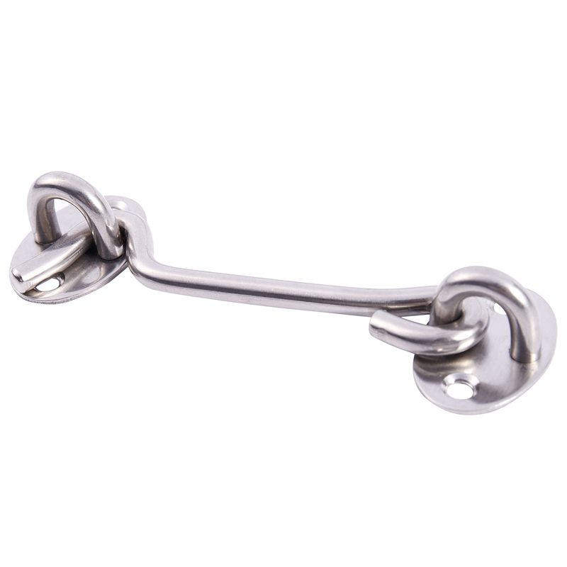 1set Stainless Steel Cabin Hook Eye Shed Gate Door Latch Silent Holder galactic, 4inch