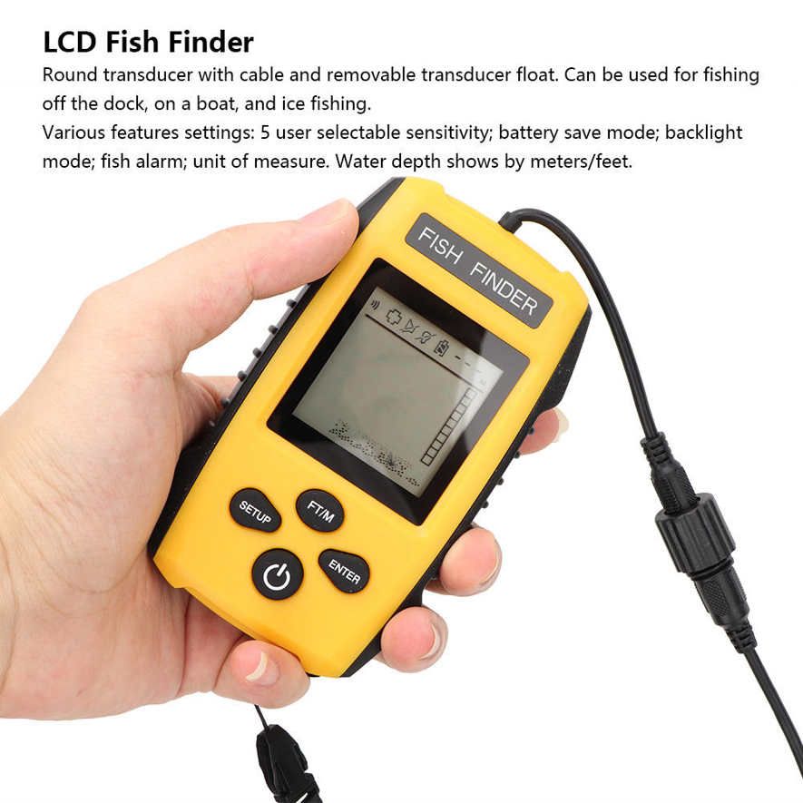 TLBB Fish Finder Fishfinder Sonar Sensor Transducer LCD Dispaly Boat Ice Fishing