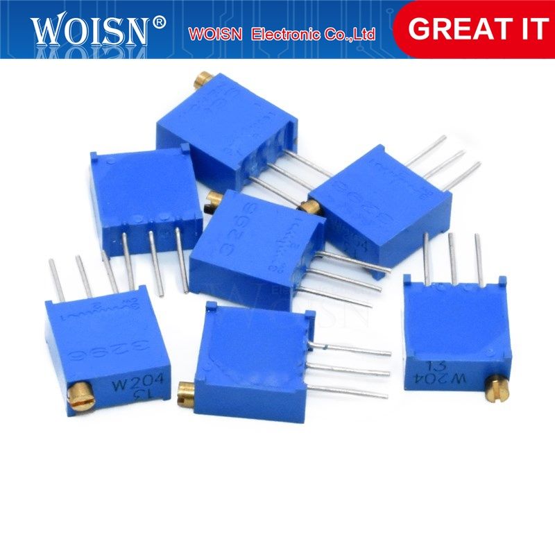 10 pcs 3296W 3296 50 100 200 500 ohm 1K 2K 5K 10K 20K 50K 100K 200K 500K 1M ohm 103 100R 200R 500R Trimpot Trimmer