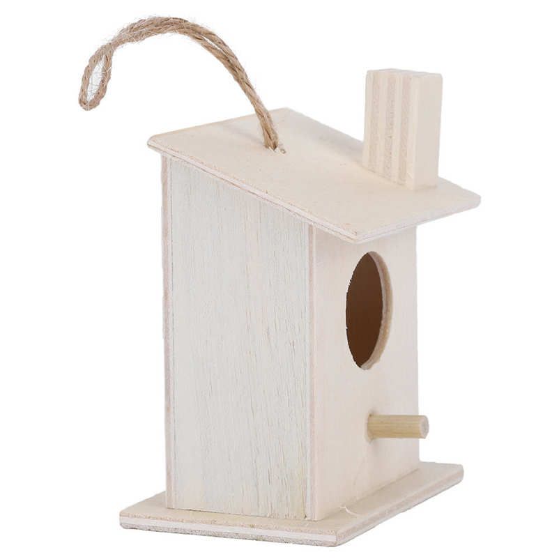 Wooden Bird House 4Pcs Innovative Hanging Nests Ornament for Outdoor Garden Yard Decoration