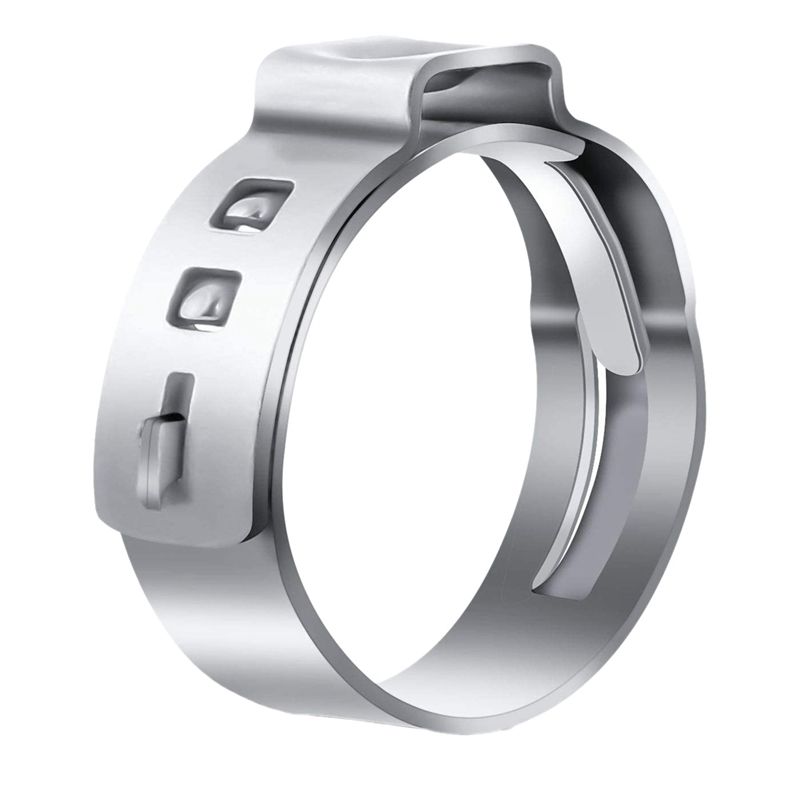 BRADOO-100Pcs Cinch Clamps Pipe Clamps 1/2 Inch Fittings Stainless Steel Cinch Crimp Rings Pinch Clamps Crimp Fitting