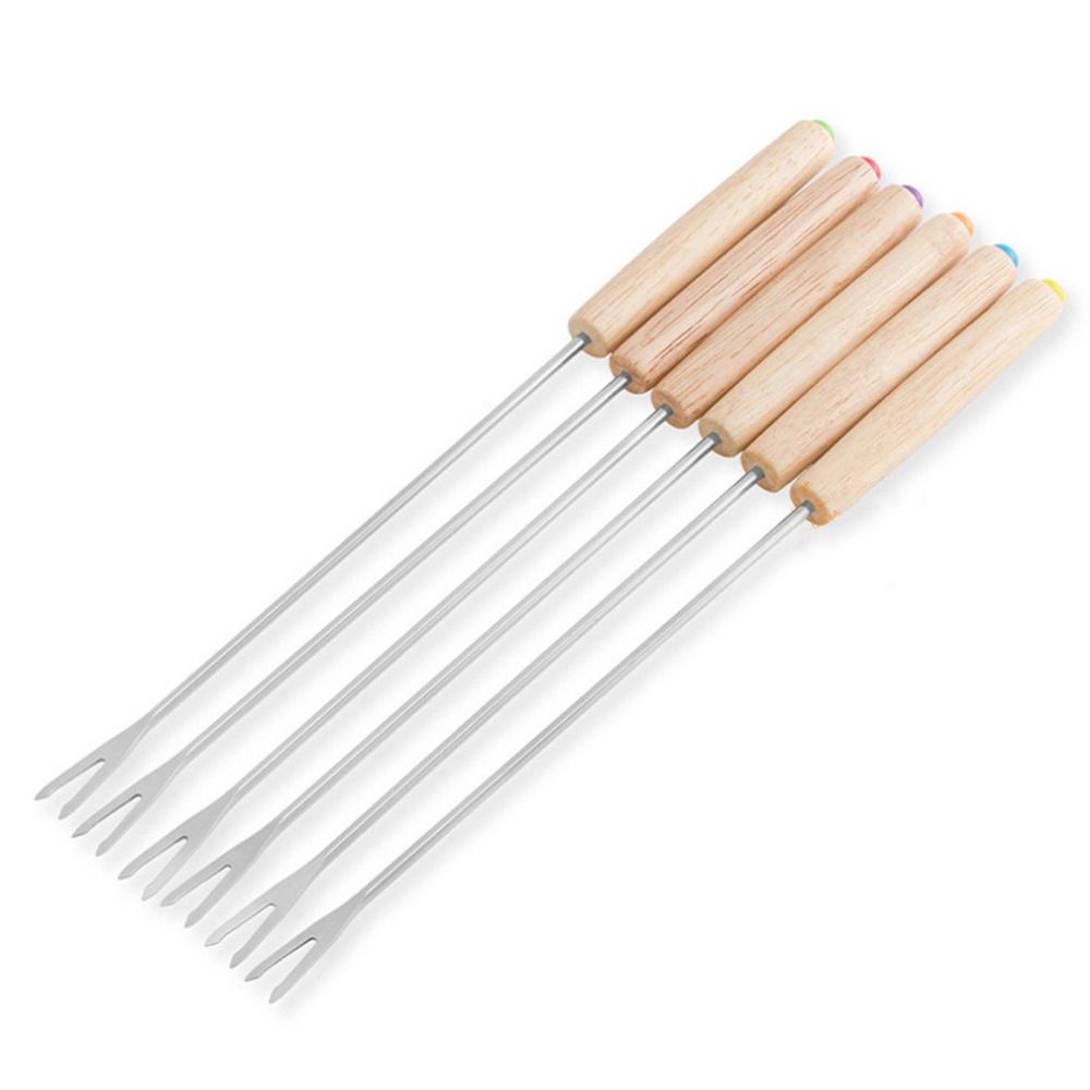 Delicate product Stainless Steel Chocolate Fork Hot Pot Forks Cheese Fruit Dessert Fork Fondue Melting Skewer Kitchen Tools