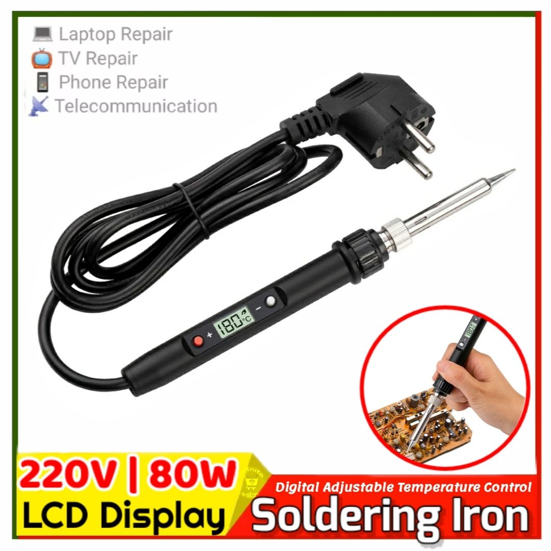 80W AC 220V Electric Soldering Iron With LCD Digital Display Professional Variable Temperature Soldering Gun, 20V 80W LCD DIGITAL ELECTRIC SOLDERING IRON WELDING TOOLS ADJUSTABLE TEMPERATURE SOLDER IRON