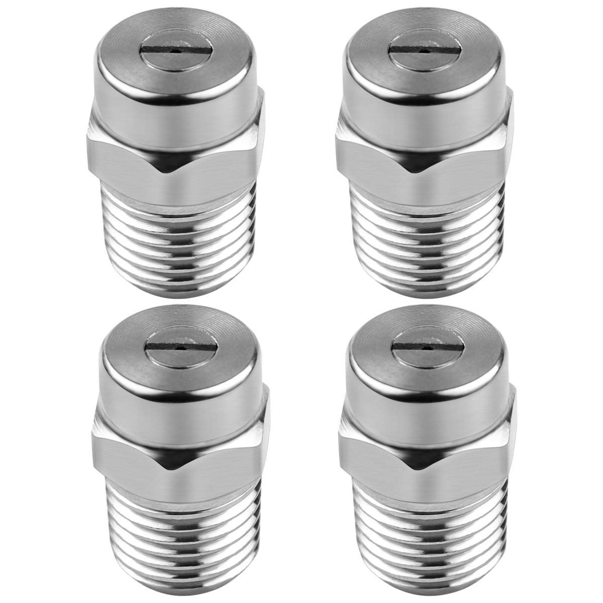 4 Pcs Pressure Washer Surface Cleaner Nozzle Replacement Thread Type Spray Nozzle to Water Broom and Undercarriage Cleaner,40 Degree 2.5 Orifice Spray Ti