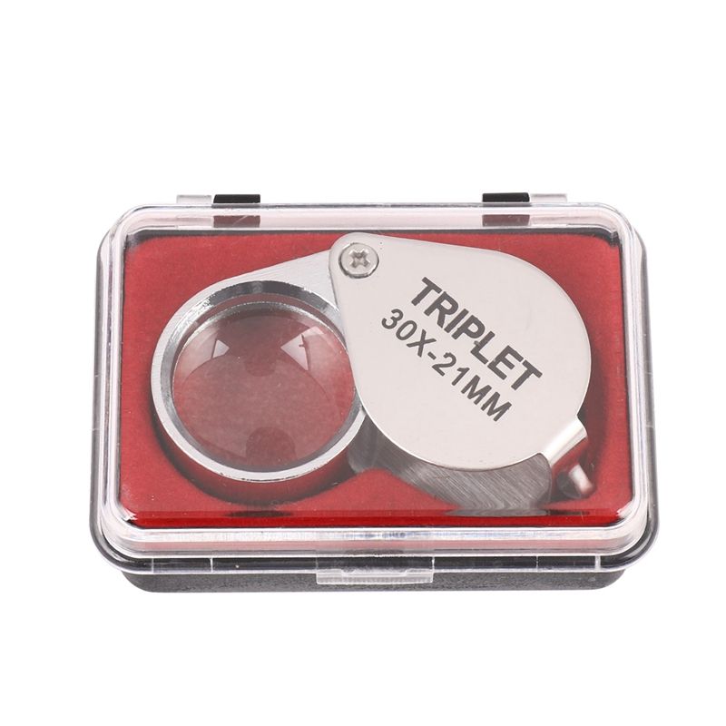 Portable 30x Power 21mm Jewelers Magnifier Gold Eye Loupe Jewelry Store Magnifying Glass With Exquisite Box