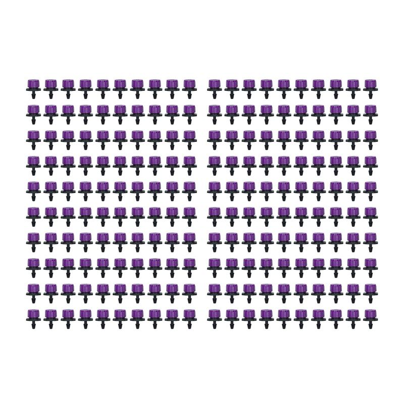 200Pcs 1/4Inch Adjustable Micro-Type Drip Irrigation System Watering Sprinklers Anti-Clogging Emitter Dripper Supplies
