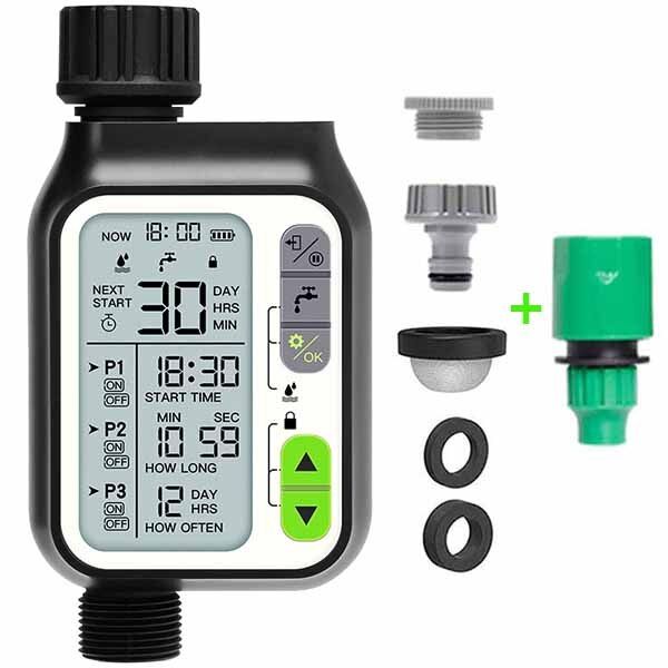 Rainwater Sensor Function Child Lock Mode Digital Water Timer IP65 Waterproof For Garden Lawn Watering System Irrigation Timer