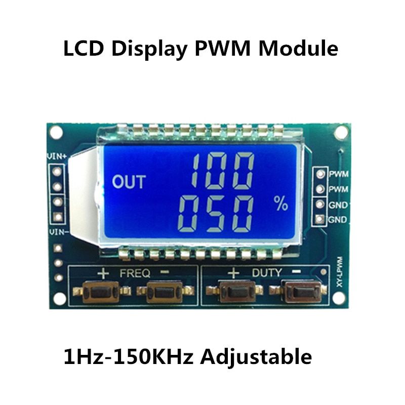 Signal Generator PWM Pulse Frequency Duty Cycle Adjustable Module LCD Display 3.3V-30V 1Hz-150Khz PWM Board Module