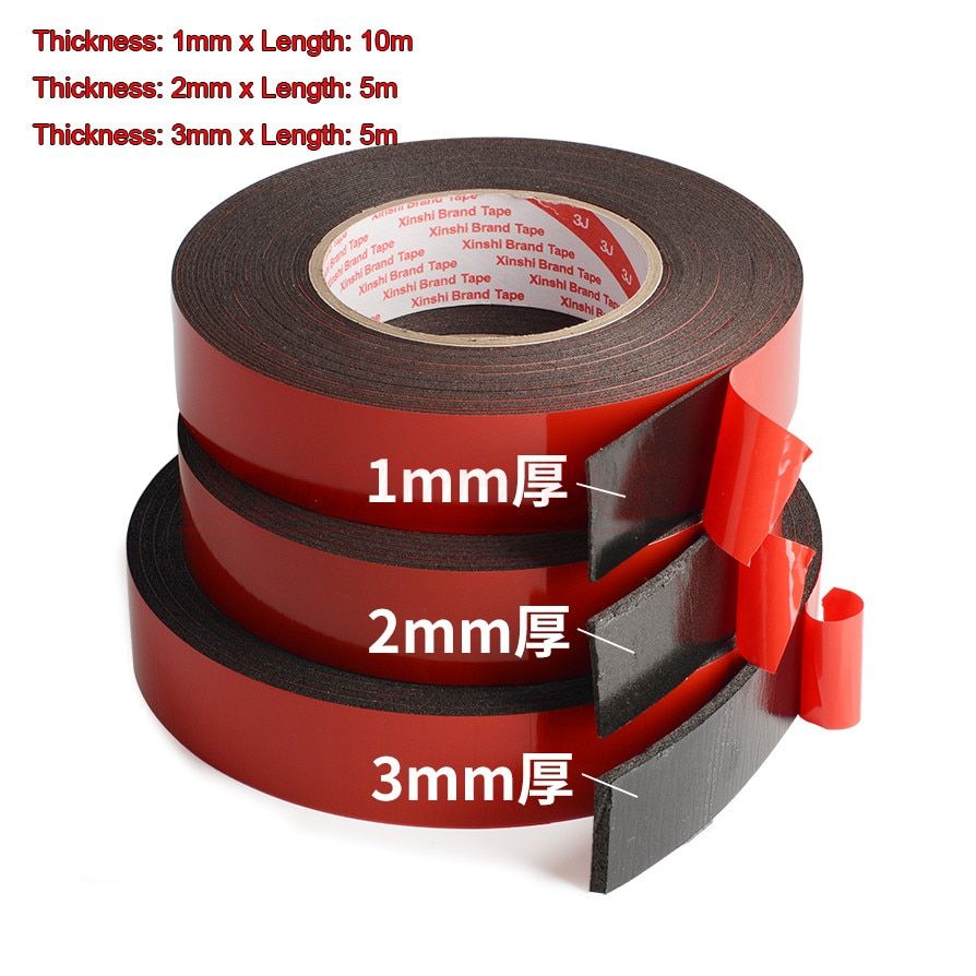 (thick 0.3mm 0.5mm 1mm x Length10m) Phone Repair Screen Dustproof Double-sided Adhesive Black Foam Tape Powerful ultrathin