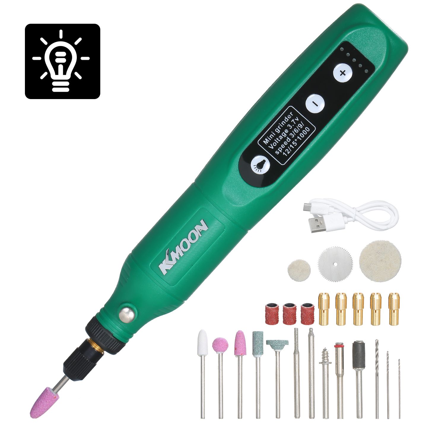 5-Speed Speed Speed Adjustment Mini Electric Grinder Tool Set USB Charging Grinding Machine for Jade Carving Wood Punching Metal Grinding Polishing