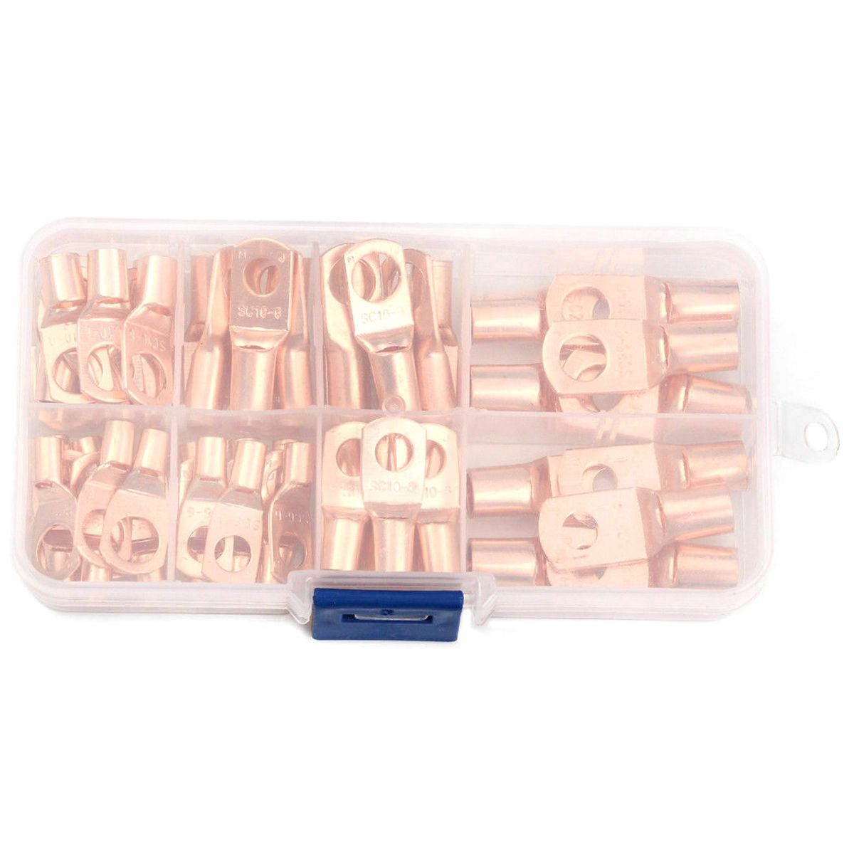 140PCS Copper Wire Ring Terminal Lug SC  Welding Bare Connectors Set Kits