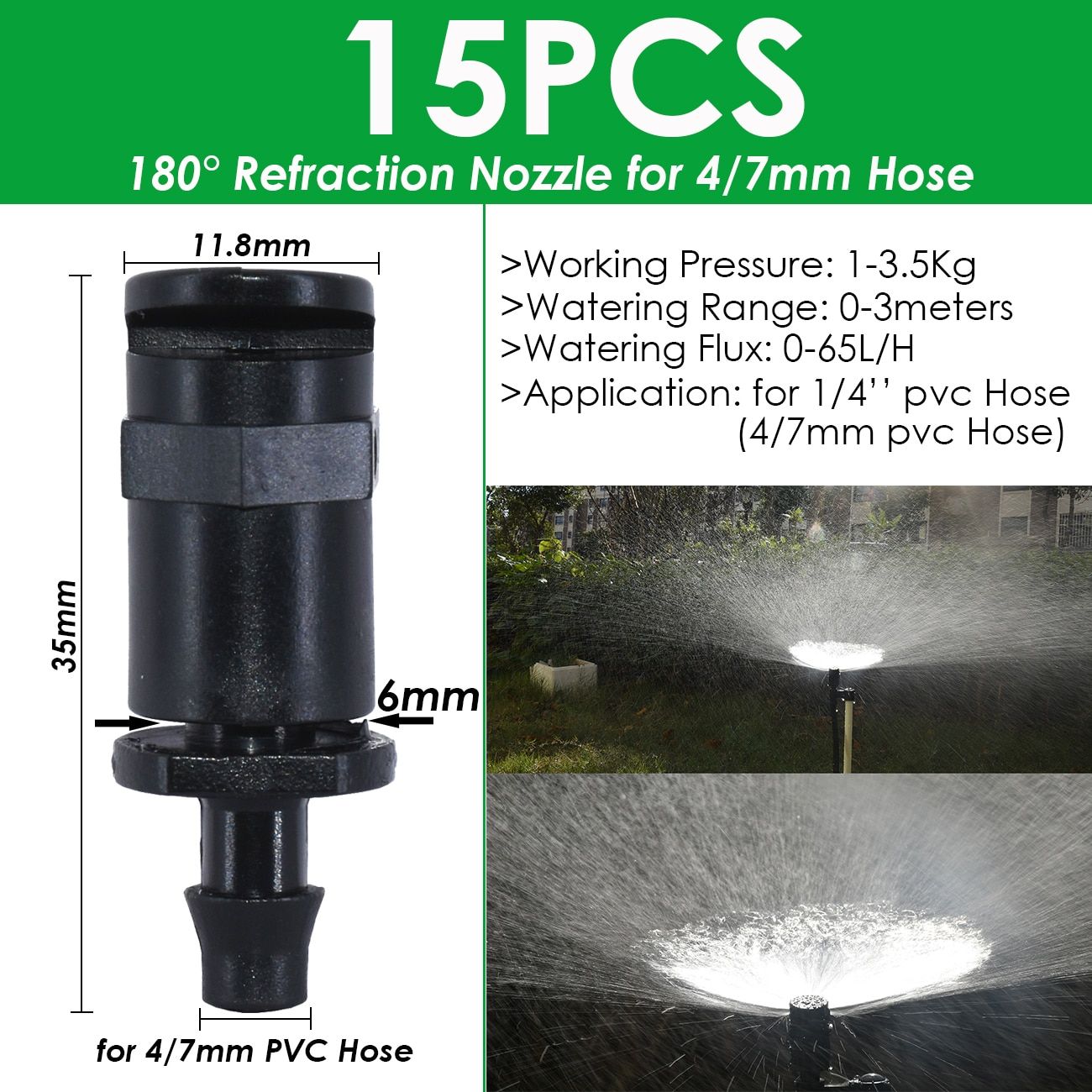4/7mm Garden Adjustable Irrigation Stake Sprinkler Emitter Dripper Micro Spray Rotating Nozzle Watering Arrow Greenhouse