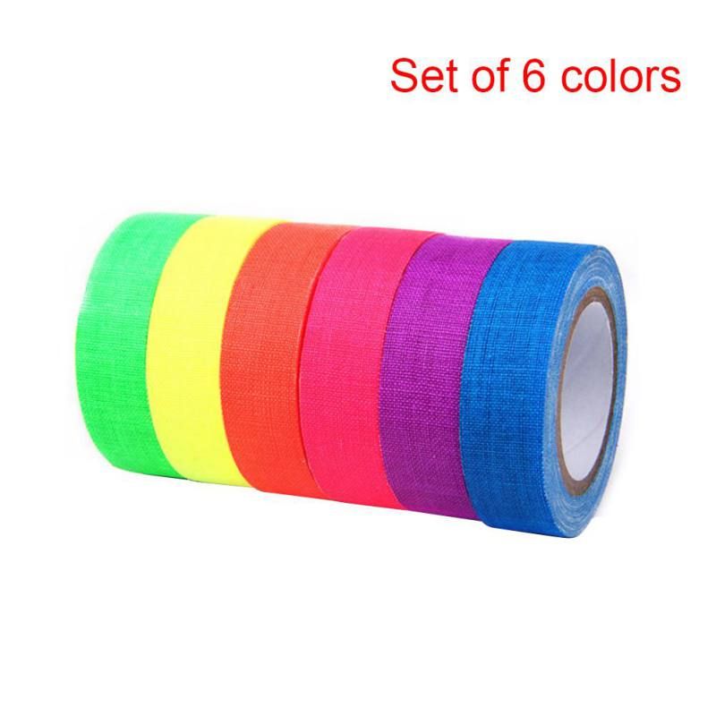 UV Blacklight Reactive Fluorescent Cloth Tape Glow in The Dark Neon Gaffer Tape