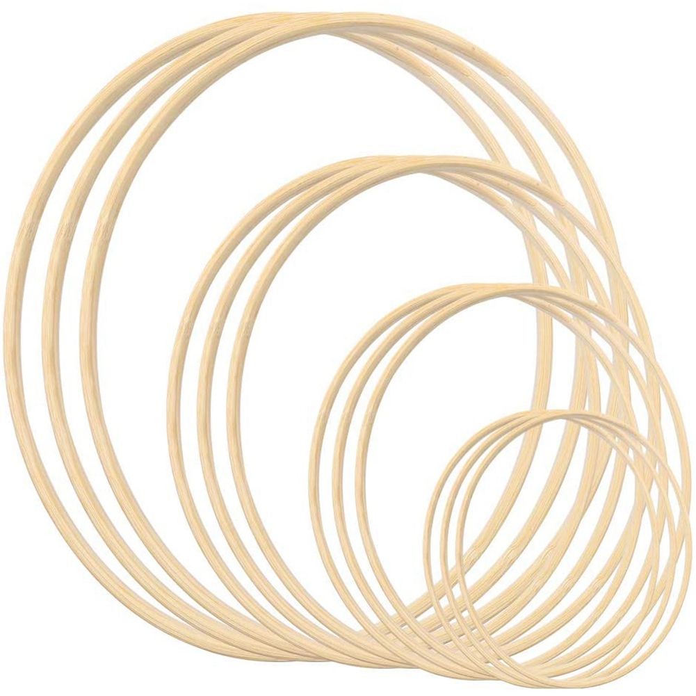 Individual Bamboo Floral Hoop Wreath Macrame Craft Dream Catcher Hoops Rings for DIY Wedding Wreath Decor,Macrame Dream Catcher