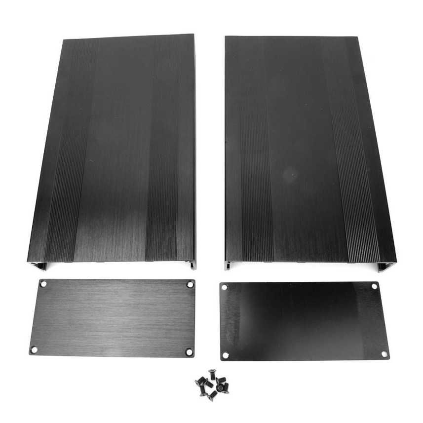 Brushed Black Oxide Aluminum Cooling Case Enclosure Electronic Box 150-300mm