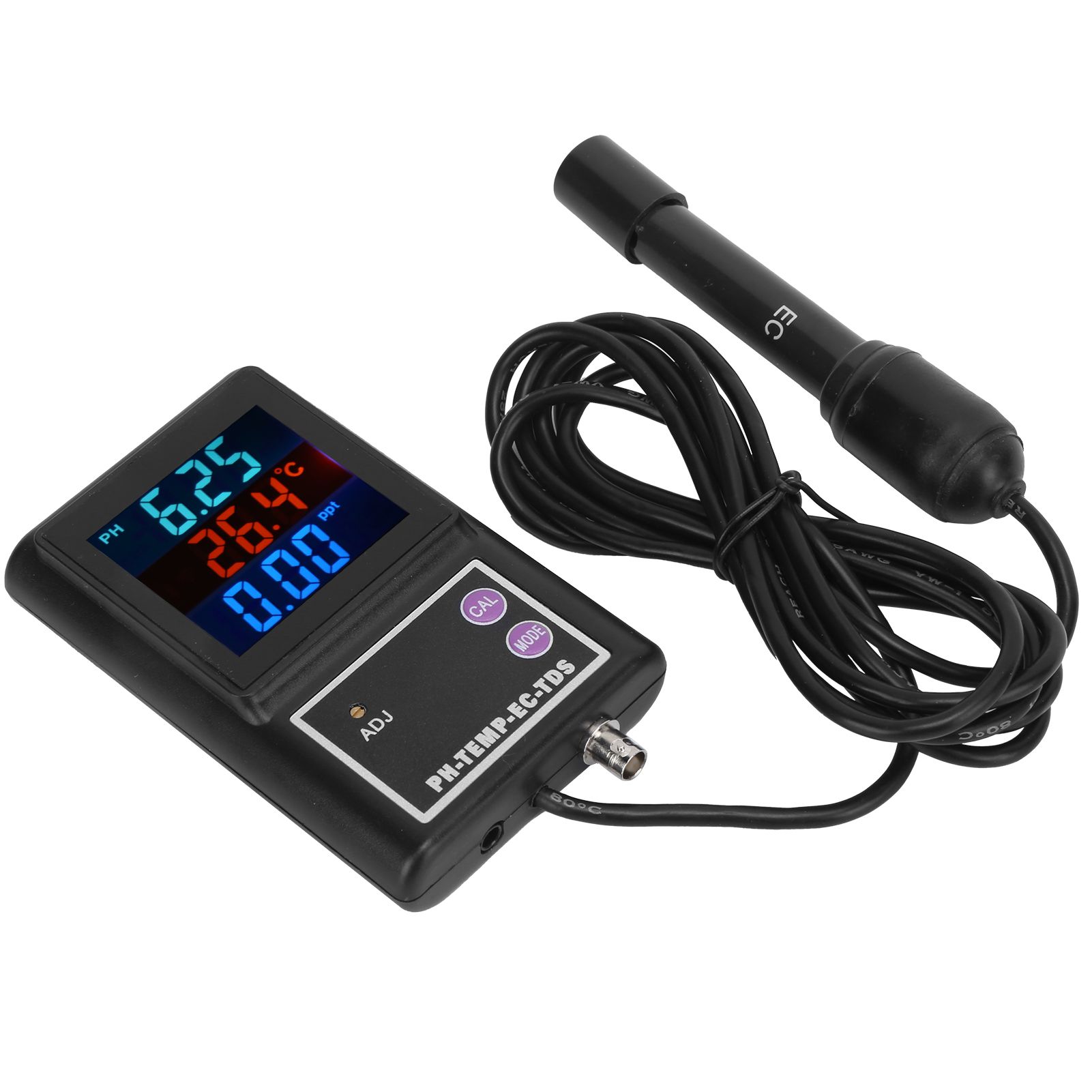 PH‑260BD Water Quality Tester PH TEMP EC Meter w/ ATC Function 0.00~14.00PH