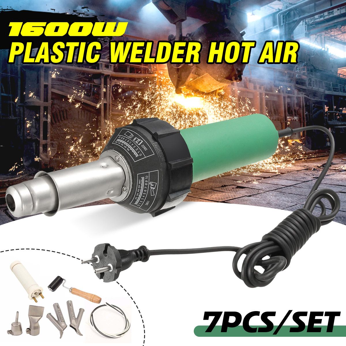 220V 1600W Hot Air Welding Torch Plastic Welding Pen Heat Welder Tool Welding Nozzle(null)