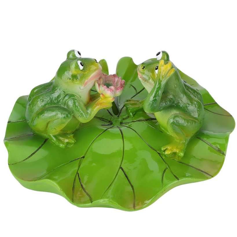 Frog Craft Artificial Floating Water Lotus Leaf Animal Pond Fish Tank Decoration Landscape Ornament