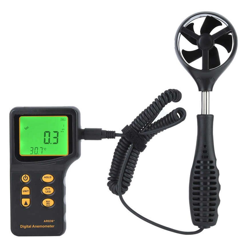 SMART SENSOR AR836+ LCD Digital Wind Meter 0.3-45m/s Air Flow Tester