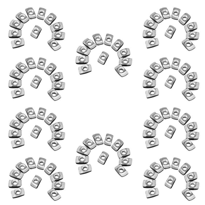 1000 Pcs M5 Hammer Nut Carbon Steel Aluminum Connector T Fastener Sliding Nut