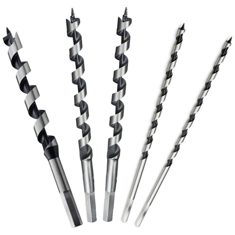 Practical product 5PCS 230mm Hex Shank Extra Long Point Twist Auger Wood Drill Bits Set Woodworking Twist Drill Bit Tool Set 6 8 10 12 14mm