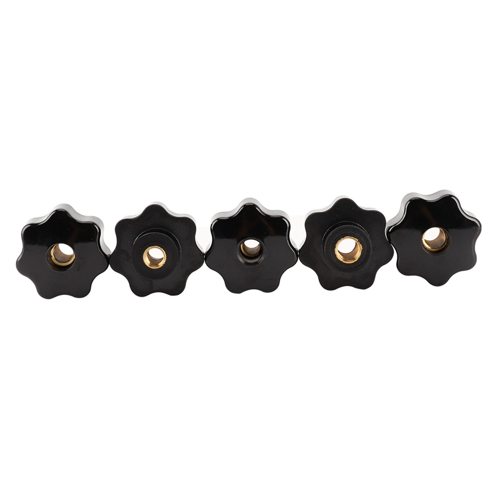 5pcs Black M12x50 Star Head Knob M8 Female Thread Grip Screw On Clamping Handle