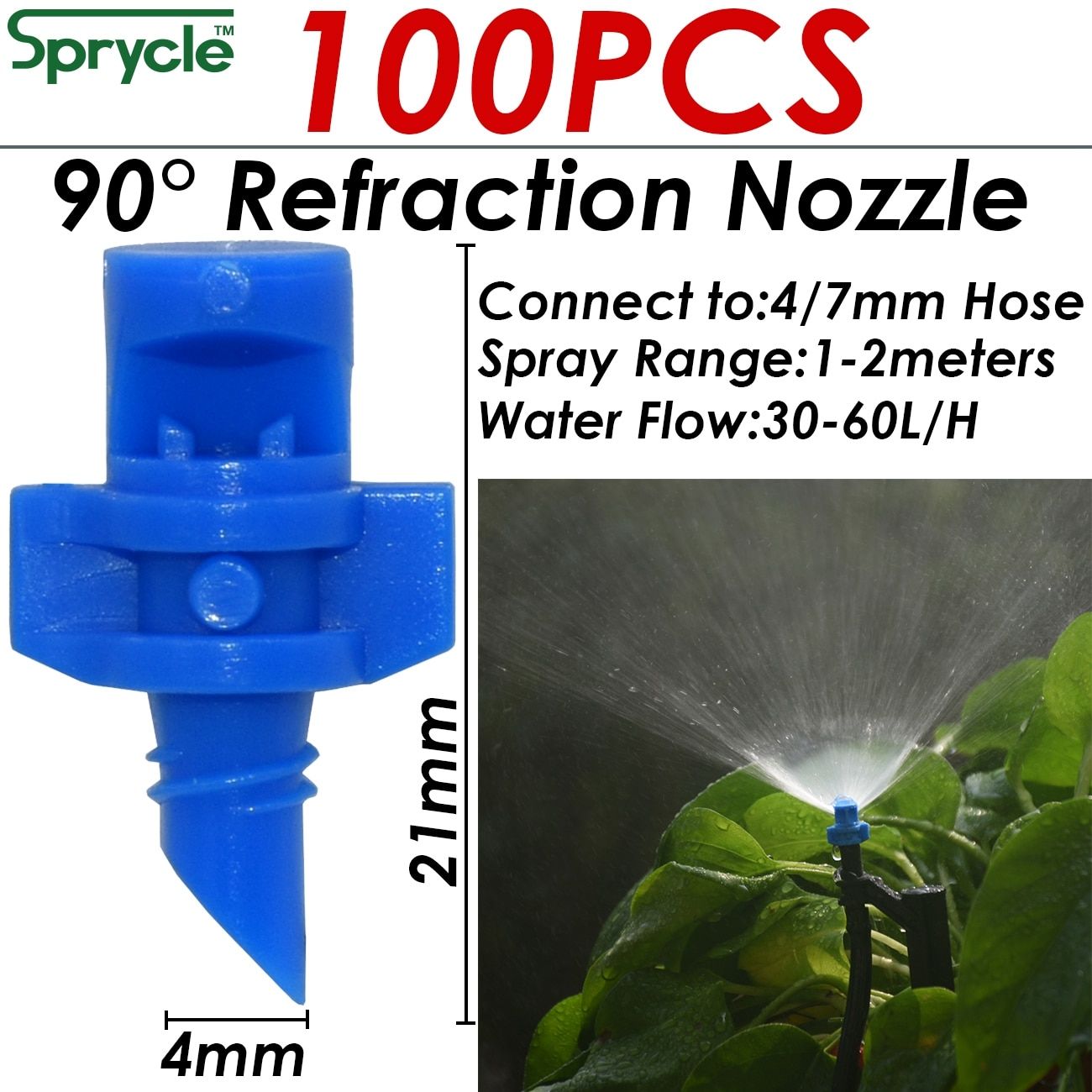 20PCS 2L 4L 8L Pressure Compensating Emitter Dripper Self-cleaning Drip Irrigation Water Regulator 4/7 Pipe Hose Puncher