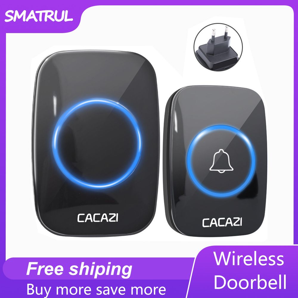 SMATRUL - Wireless Home Doorbell - Waterproof Doorbell - EU Plug - 300M Remote - 60 Music - 110V/220V