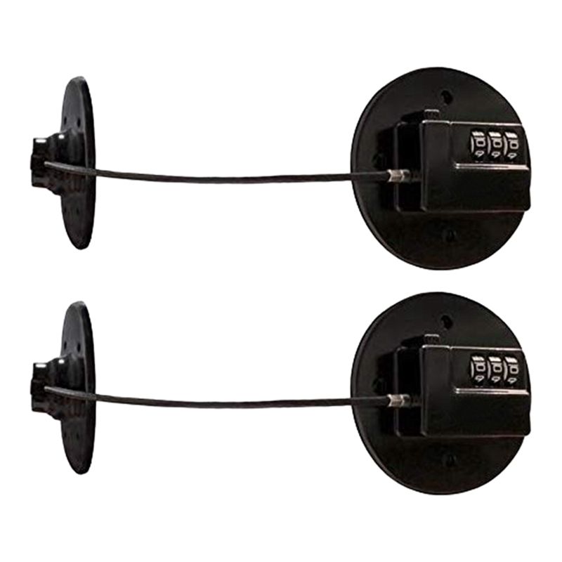 2X Refrigerator Strong Adhesive 3-Digit Password Lock for Cabinet File Drawer Window Child Safety