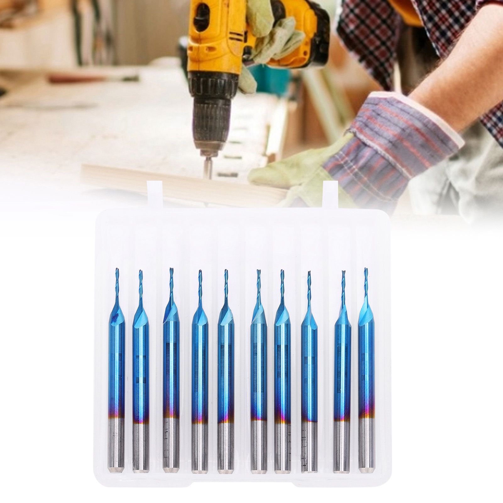 10pcs 3.175 x 17mm Spiral Router Bit End Mill Wood Working Milling Cutter CNC