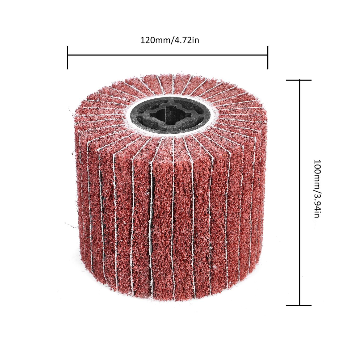 Non-Woven Burnishing Wheel Stainless Steel Wire Drawing Wheel Fiber Wheel of Portable Motor Burnishing Polishing Wheel Compatible with Burnishing Machine/Polisher/Sander Red
