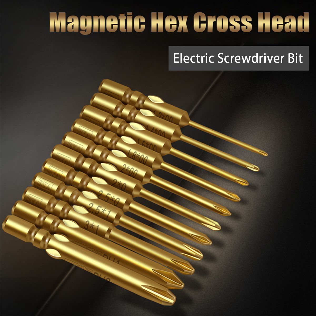 10Pcs 40mm 4.0xPH1 Cross Screwdriver Bit Magnetic Hex Cross Head Electric Screwdriver Bit