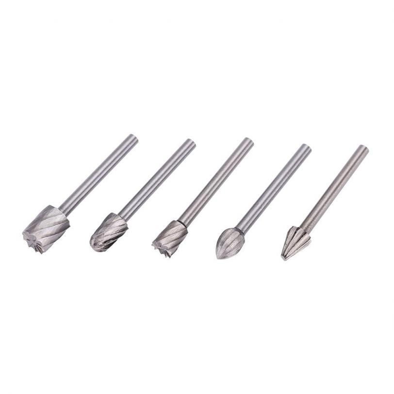10Pcs Burrs Rotary Files Woodworking Tool Set for Carving with 3mm Round Shank C