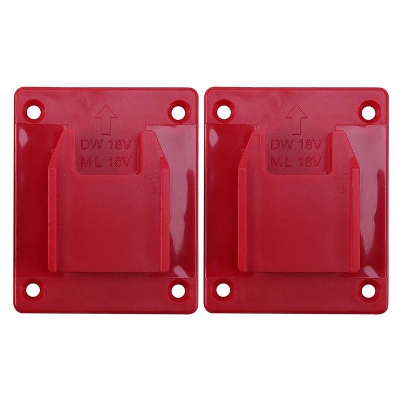 2Pcs Power Tool Machine Bracket Electric Drill Stand Wall Shelf Fasteners Fits for M18 /DEWALT Electric Drill Red