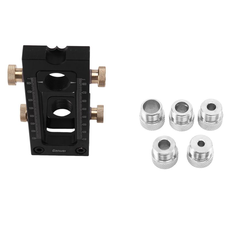 GanWei Woodworking Drill Guide Hole Puncher Locator 2 in 1 Doweling Jig for Connecting Installation Household Carpentry Tools