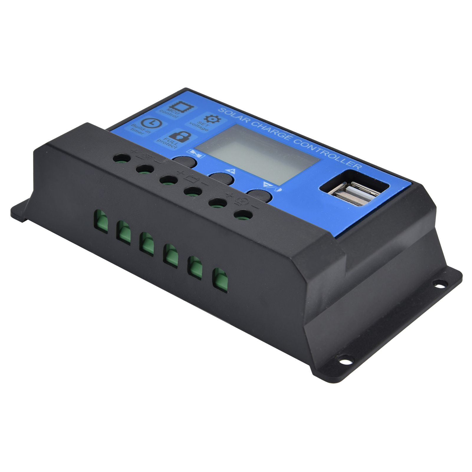 10A/20A/30A Solar Charge Controller LCD Dual USB Power Regulator DC12V‑24V