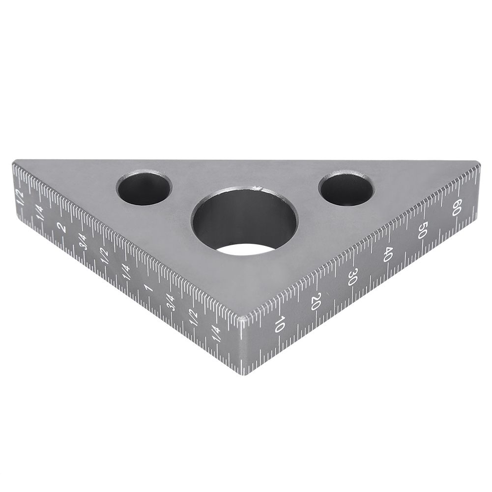 Triangle Ruler Aluminum Alloy 45/90 Degree Frosted Right Angle Gauge Woodworking Tool