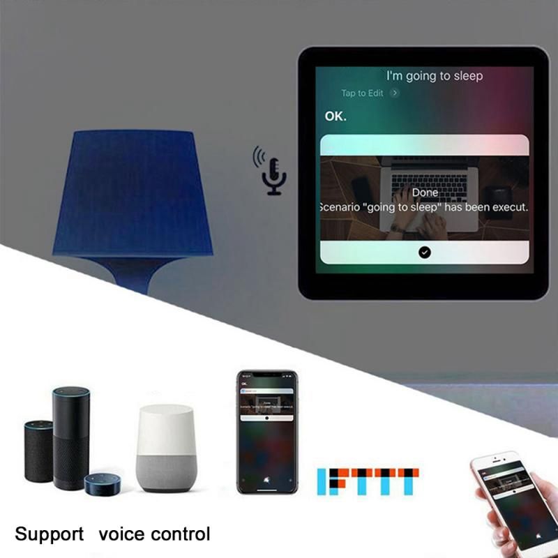 WiFi Remote Control,Contact Panel Switch Home Speaker Voice Control,for Alexa Google Roller Shutter Switch Black