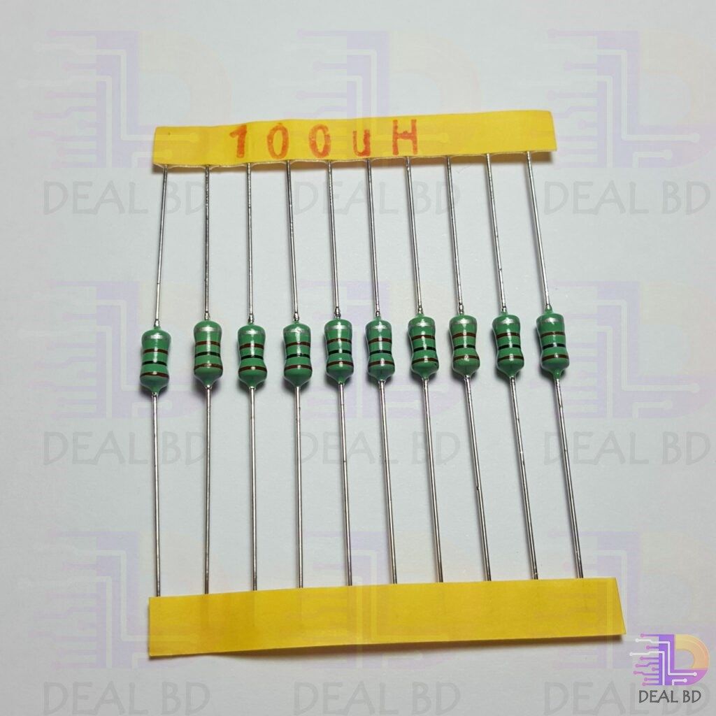 10pcs Axial Inductor 100µH 0.5W Axial Lead Color Ring Conformal Fixed Inductors Axial Through Hole For Electronics Projects DIY