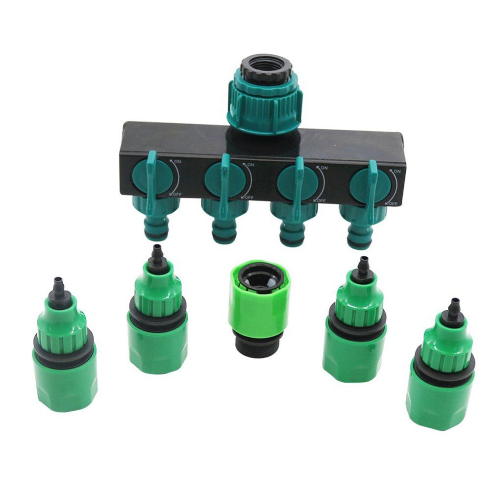 Garden Irrigation 4-way Tap Hose Splitter Garden Drip Manifold Connector Hose Fittings Pipe Connector Irrigation Set Garden tool