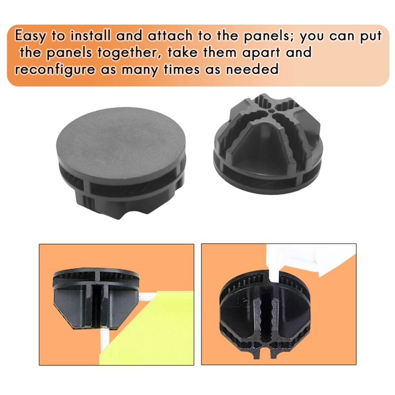Plastic Connectors for Modular Organizer Closet, Set of 16 (Black)