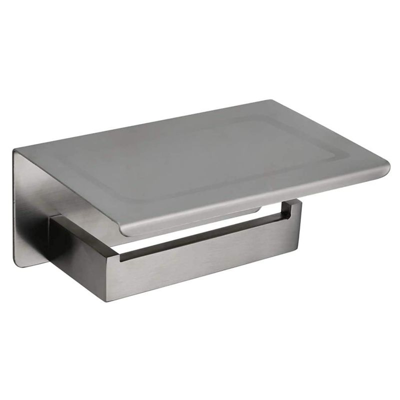 Toilet Paper Holders,with Phone Shelf Bathroom Accessories Decor,Stainless Steel Wall Mounted Paper Towel Holder(Silver)